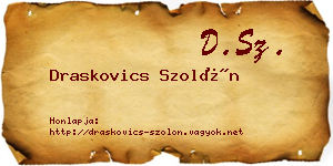 Draskovics Szolón névjegykártya
